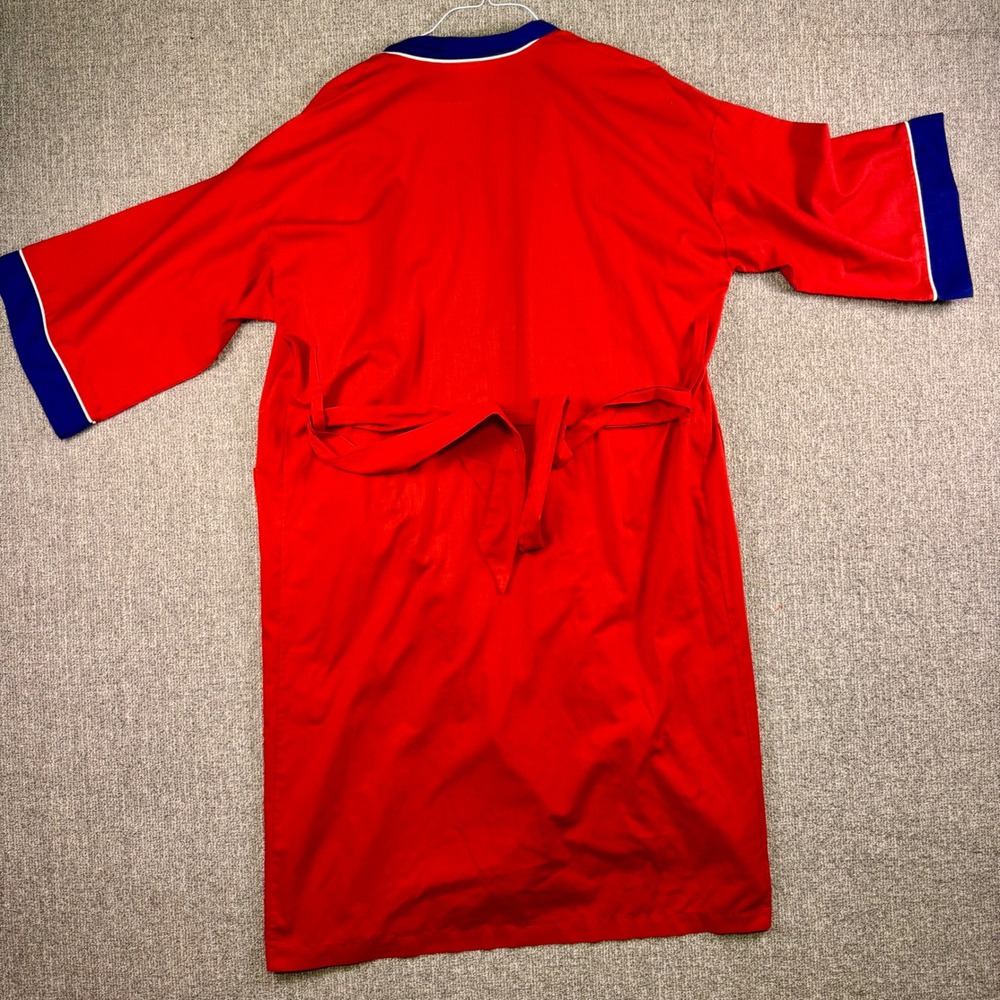 Christian Dior‎ Robe Red Blue White Logo Men's Size XL Bathrobe Loungewear - Picture 3 of 12